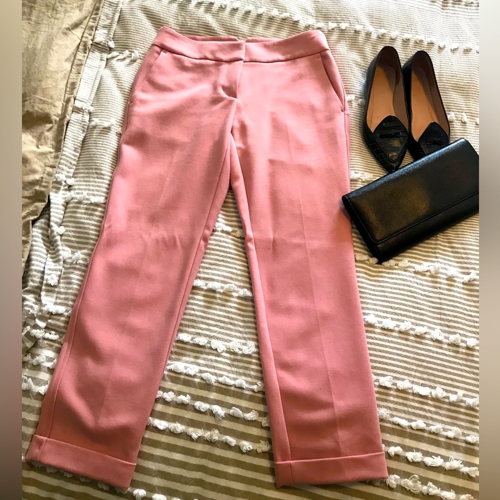 LOFT Pink Cropped Dress Pants